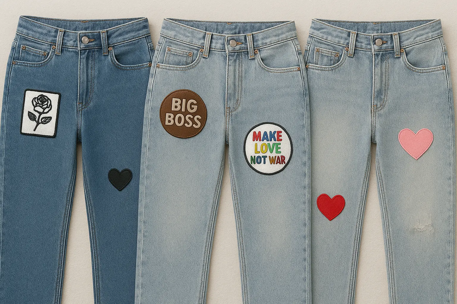 DIY jeans patchs thermocollants