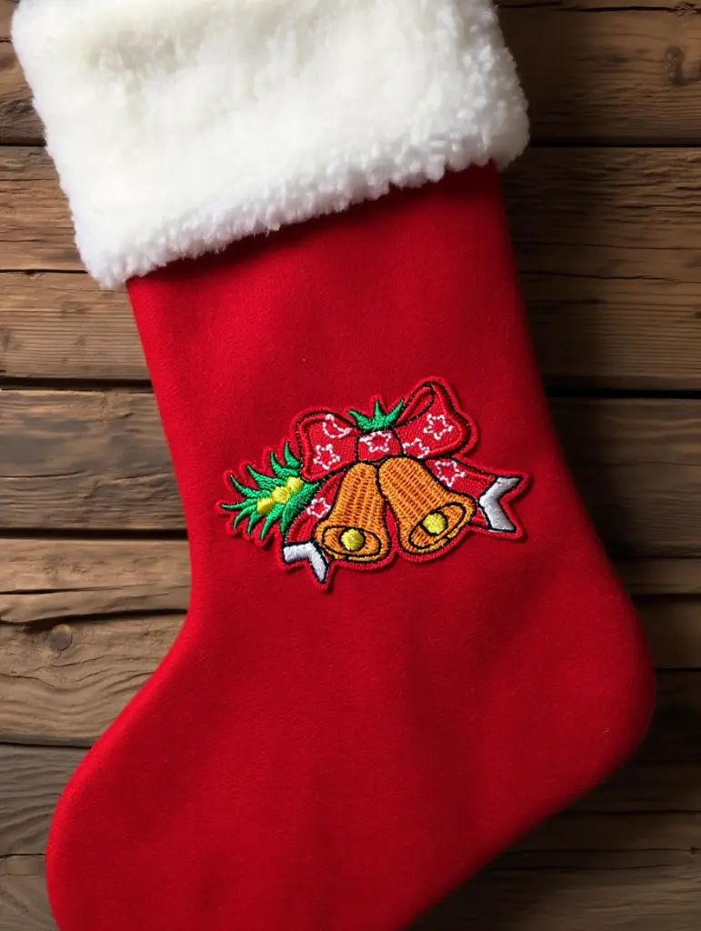 Patch Noeud sur chaussette de Noel.webp