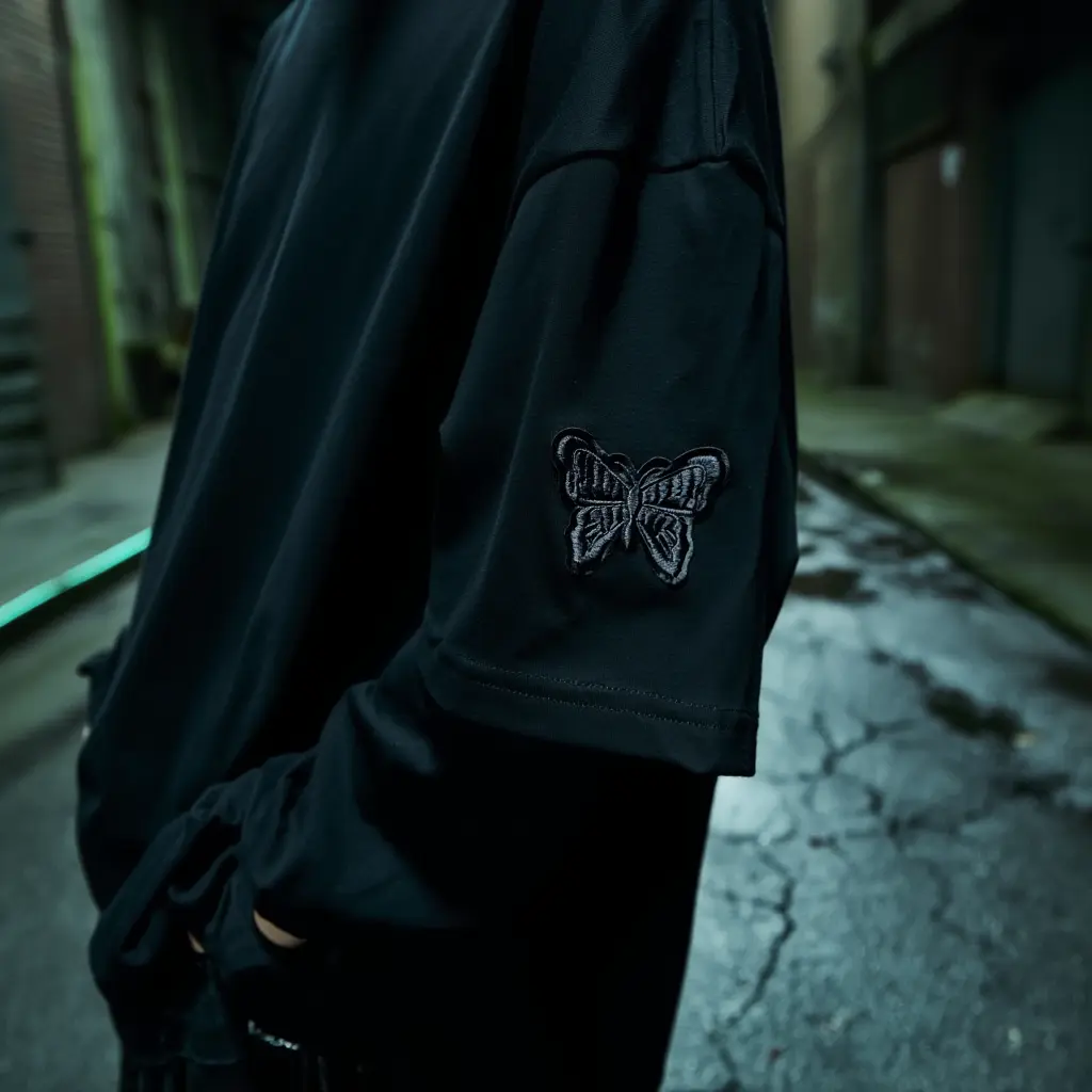 Patch Papillon Noir Big shirts.webp